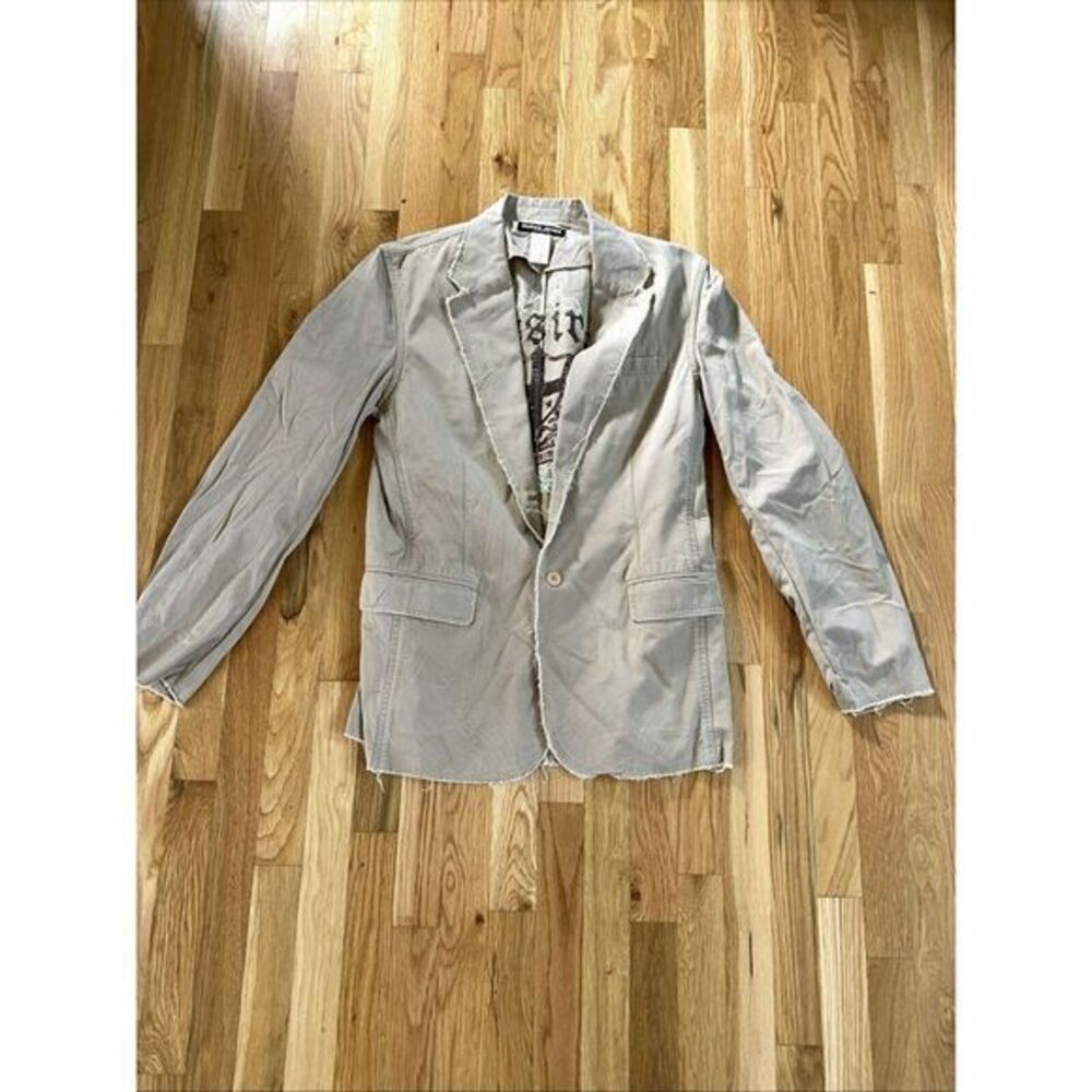 Guess‎ - Mens Cotton khaki sportcoat - Sz large -Distressed Y2K